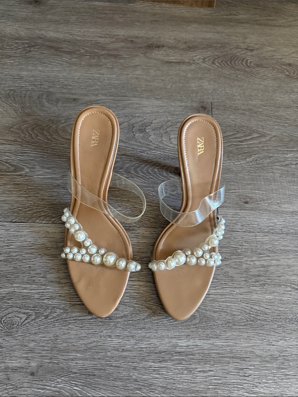 Zara Pearl Heeled Sandals